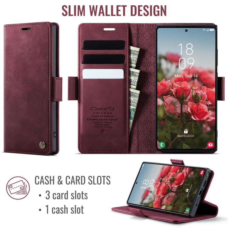 For Samsung Galaxy Note10+ CaseMe 033 Calf Leather Lining Microfibre RFID Blocking Phone Case