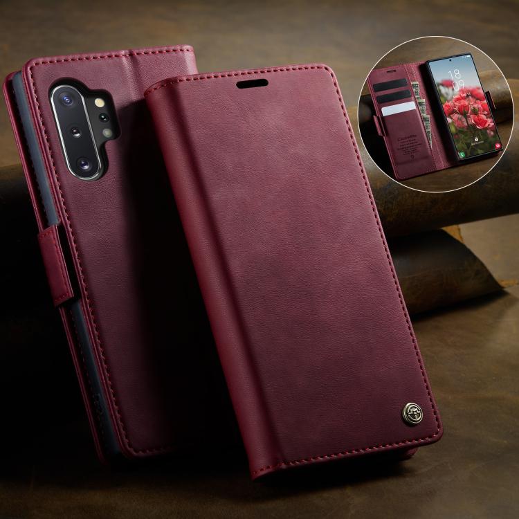 For Samsung Galaxy Note10+ CaseMe 033 Calf Leather Lining Microfibre RFID Blocking Phone Case