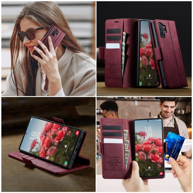 For Samsung Galaxy Note10+ CaseMe 033 Calf Leather Lining Microfibre RFID Blocking Phone Case
