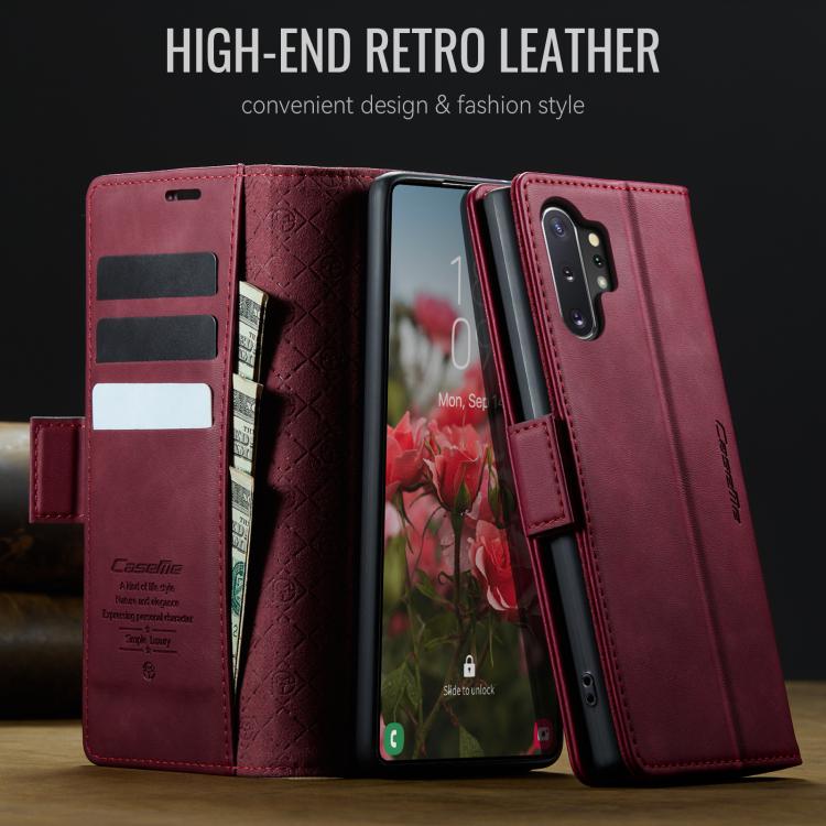 For Samsung Galaxy Note10+ CaseMe 033 Calf Leather Lining Microfibre RFID Blocking Phone Case