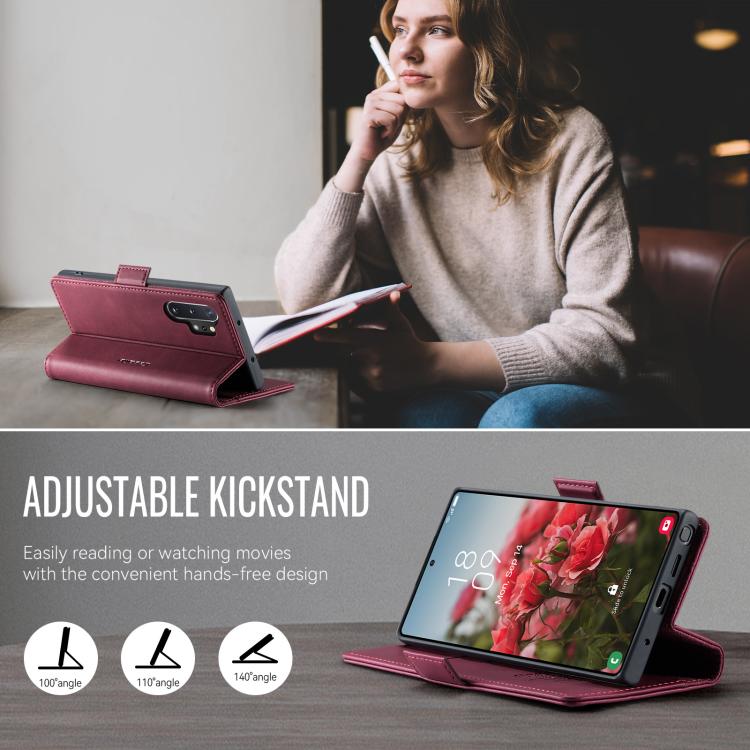 For Samsung Galaxy Note10+ CaseMe 033 Calf Leather Lining Microfibre RFID Blocking Phone Case
