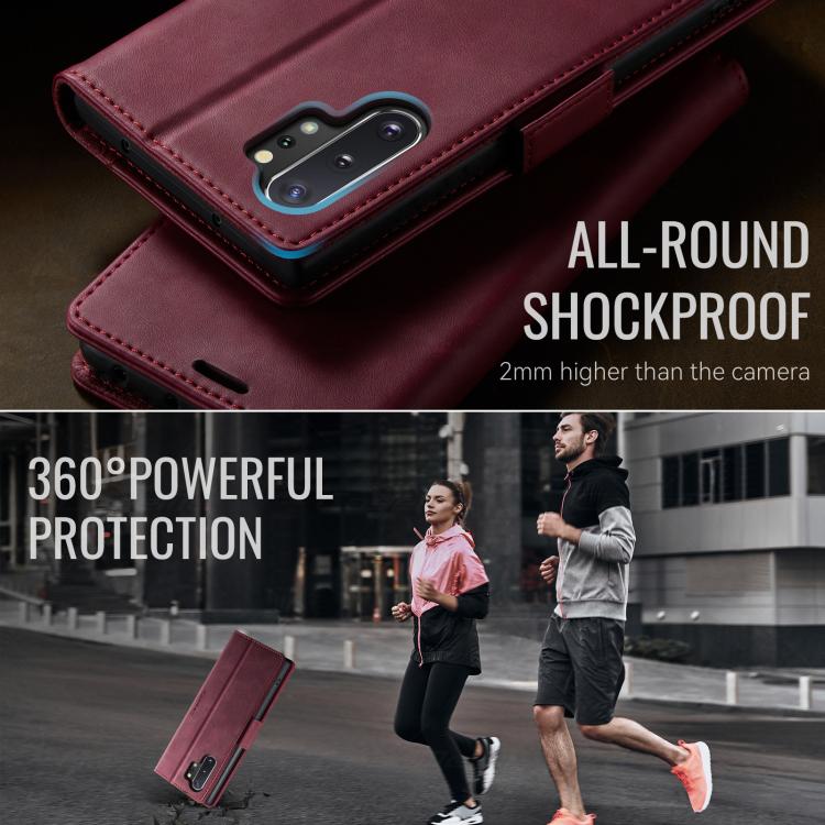 For Samsung Galaxy Note10+ CaseMe 033 Calf Leather Lining Microfibre RFID Blocking Phone Case