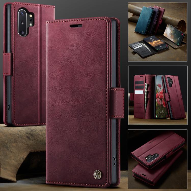 For Samsung Galaxy Note10+ CaseMe 033 Calf Leather Lining Microfibre RFID Blocking Phone Case