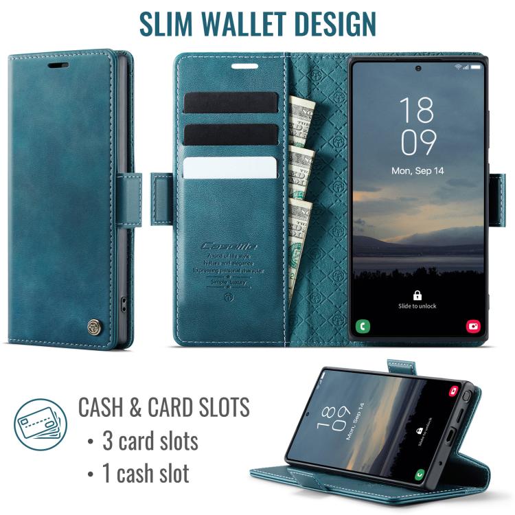 For Samsung Galaxy Note10+ CaseMe 033 Calf Leather Lining Microfibre RFID Blocking Phone Case