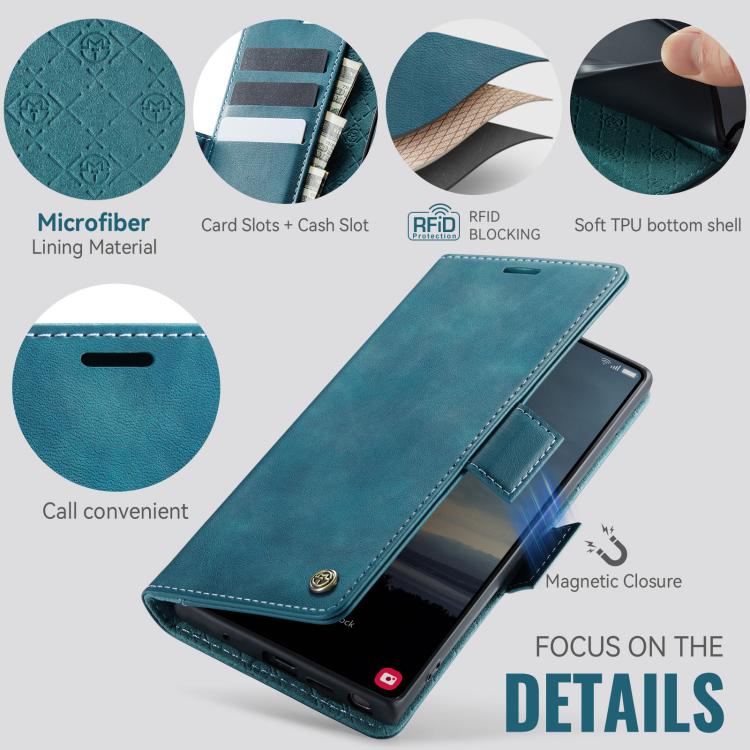 For Samsung Galaxy Note10+ CaseMe 033 Calf Leather Lining Microfibre RFID Blocking Phone Case