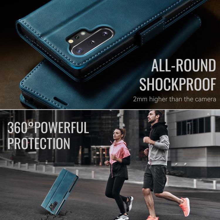 For Samsung Galaxy Note10+ CaseMe 033 Calf Leather Lining Microfibre RFID Blocking Phone Case
