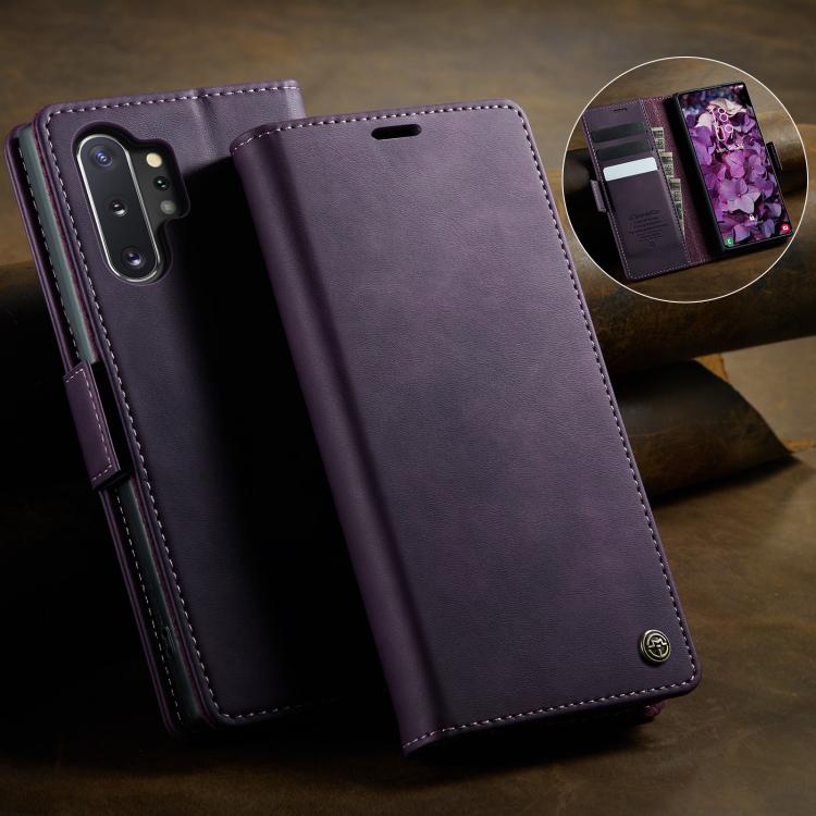 For Samsung Galaxy Note10+ CaseMe 033 Calf Leather Lining Microfibre RFID Blocking Phone Case