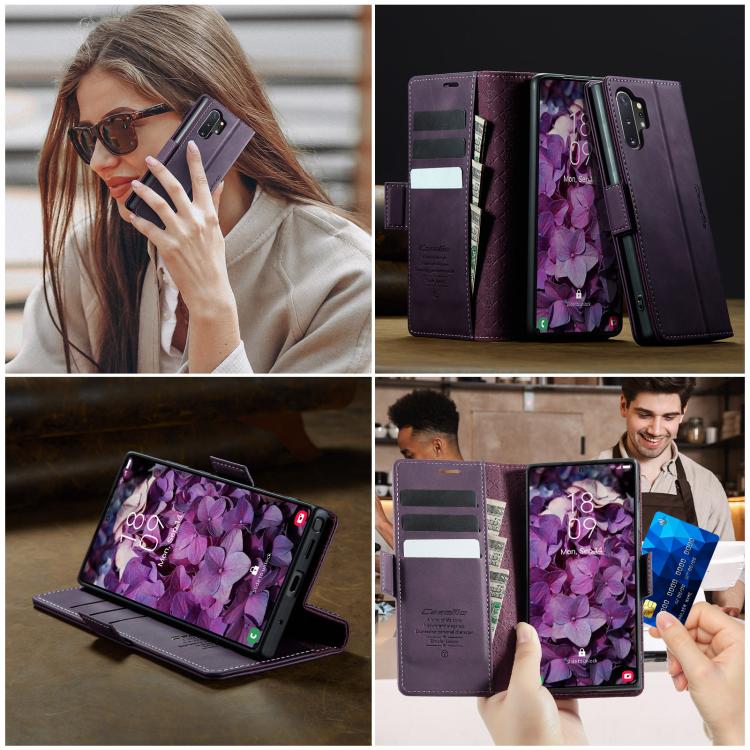 For Samsung Galaxy Note10+ CaseMe 033 Calf Leather Lining Microfibre RFID Blocking Phone Case