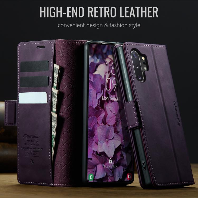 For Samsung Galaxy Note10+ CaseMe 033 Calf Leather Lining Microfibre RFID Blocking Phone Case