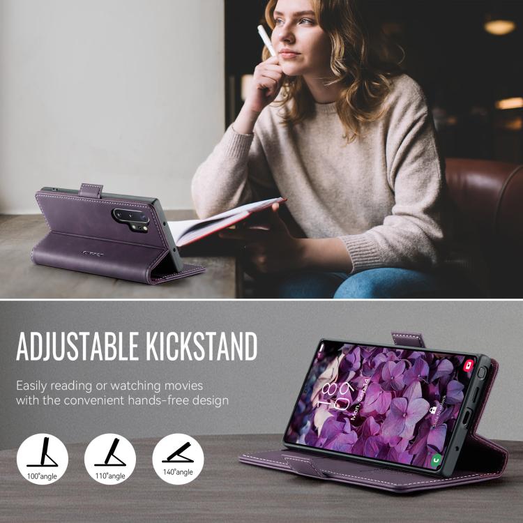For Samsung Galaxy Note10+ CaseMe 033 Calf Leather Lining Microfibre RFID Blocking Phone Case
