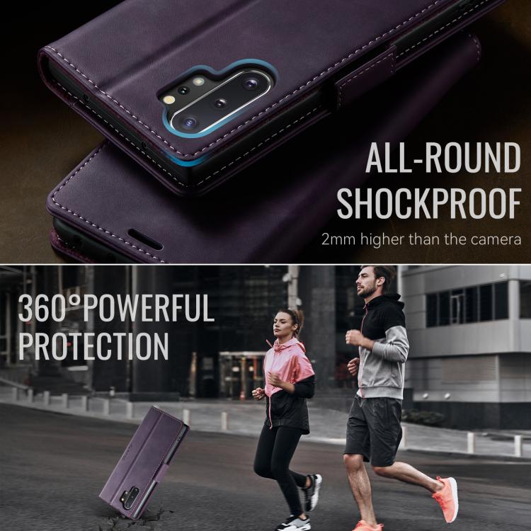 For Samsung Galaxy Note10+ CaseMe 033 Calf Leather Lining Microfibre RFID Blocking Phone Case