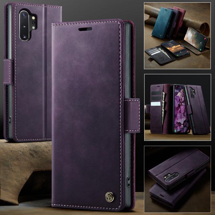 For Samsung Galaxy Note10+ CaseMe 033 Calf Leather Lining Microfibre RFID Blocking Phone Case