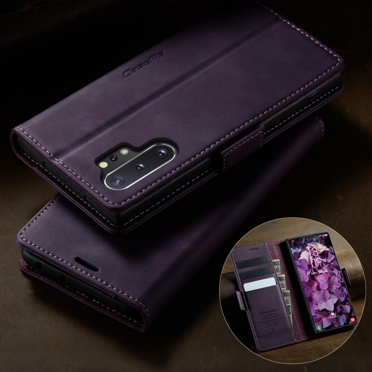 For Samsung Galaxy Note10+ CaseMe 033 Calf Leather Lining Microfibre RFID Blocking Phone Case