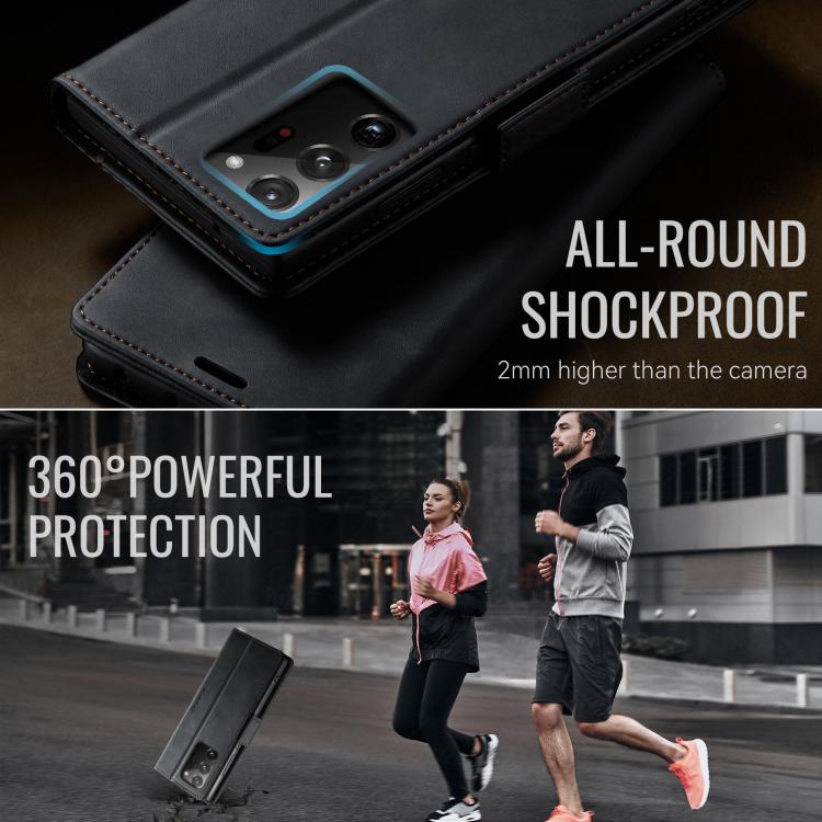 For Samsung Galaxy Note20 Ultra CaseMe 033 Calf Leather Lining Microfibre RFID Blocking Phone Case