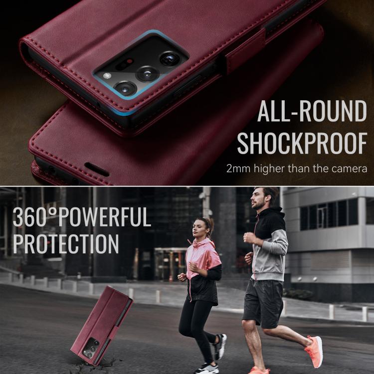 For Samsung Galaxy Note20 Ultra CaseMe 033 Calf Leather Lining Microfibre RFID Blocking Phone Case