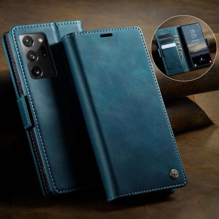 For Samsung Galaxy Note20 Ultra CaseMe 033 Calf Leather Lining Microfibre RFID Blocking Phone Case