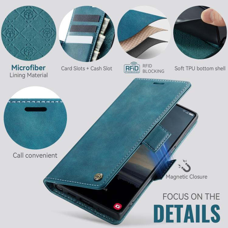 For Samsung Galaxy Note20 Ultra CaseMe 033 Calf Leather Lining Microfibre RFID Blocking Phone Case
