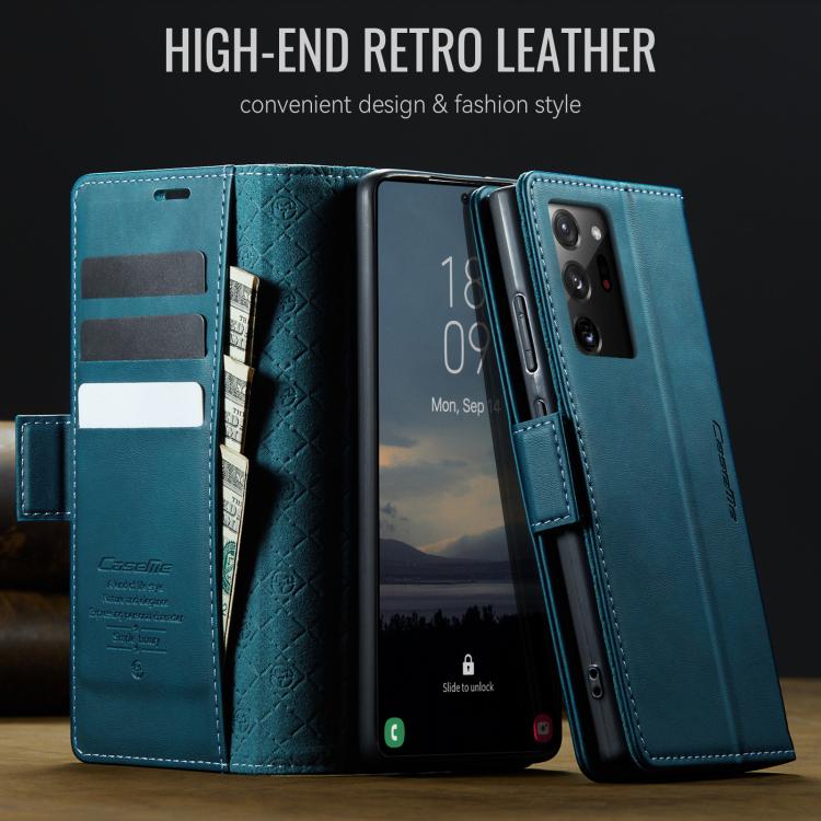 For Samsung Galaxy Note20 Ultra CaseMe 033 Calf Leather Lining Microfibre RFID Blocking Phone Case