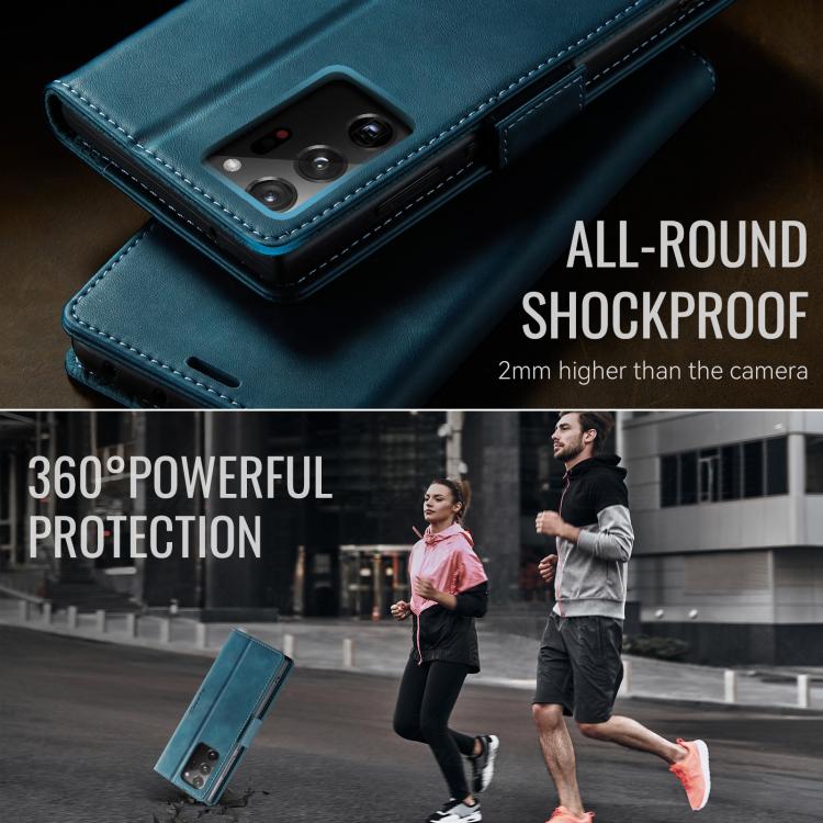 For Samsung Galaxy Note20 Ultra CaseMe 033 Calf Leather Lining Microfibre RFID Blocking Phone Case