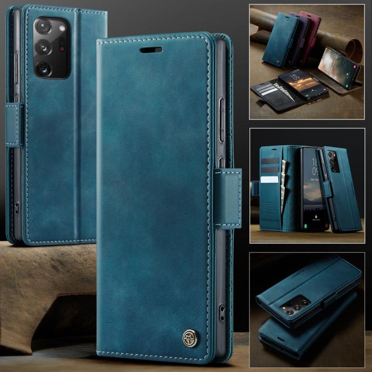 For Samsung Galaxy Note20 Ultra CaseMe 033 Calf Leather Lining Microfibre RFID Blocking Phone Case