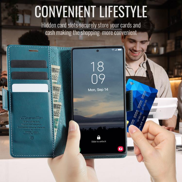 For Samsung Galaxy Note20 Ultra CaseMe 033 Calf Leather Lining Microfibre RFID Blocking Phone Case