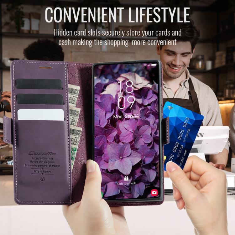 For Samsung Galaxy Note20 Ultra CaseMe 033 Calf Leather Lining Microfibre RFID Blocking Phone Case