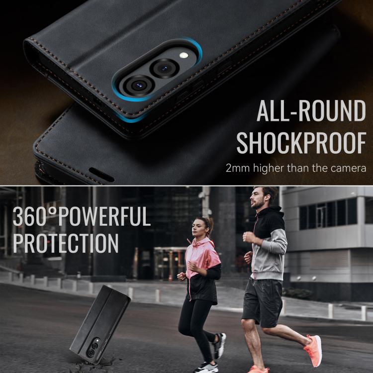 For Samsung Galaxy S25 Edge CaseMe 033 Calf Leather Lining Microfibre RFID Blocking Phone Case