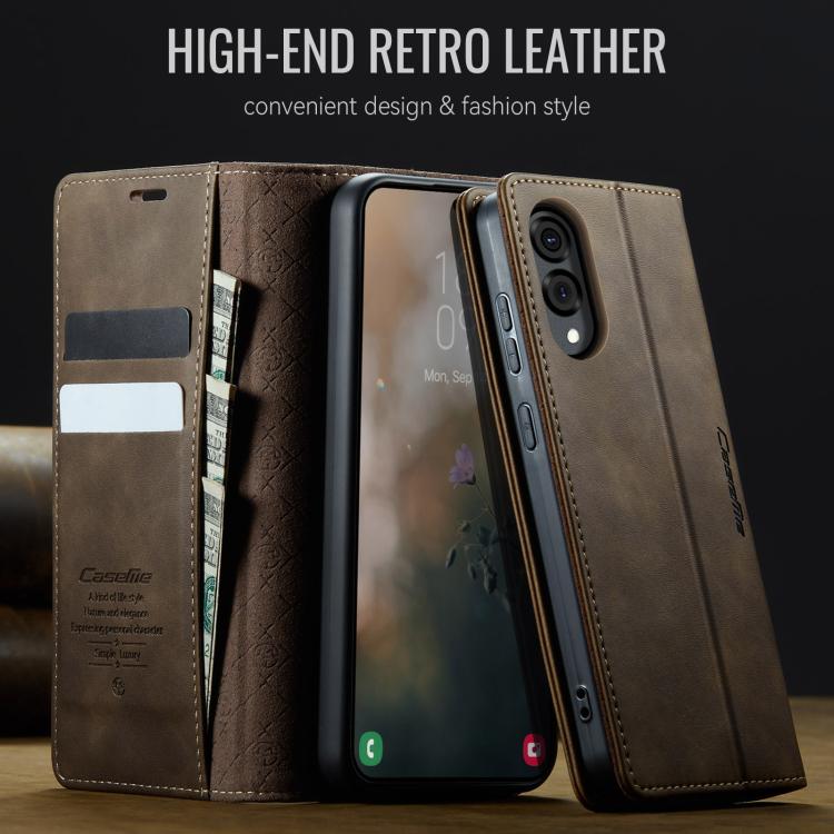 For Samsung Galaxy S25 Edge CaseMe 033 Calf Leather Lining Microfibre RFID Blocking Phone Case