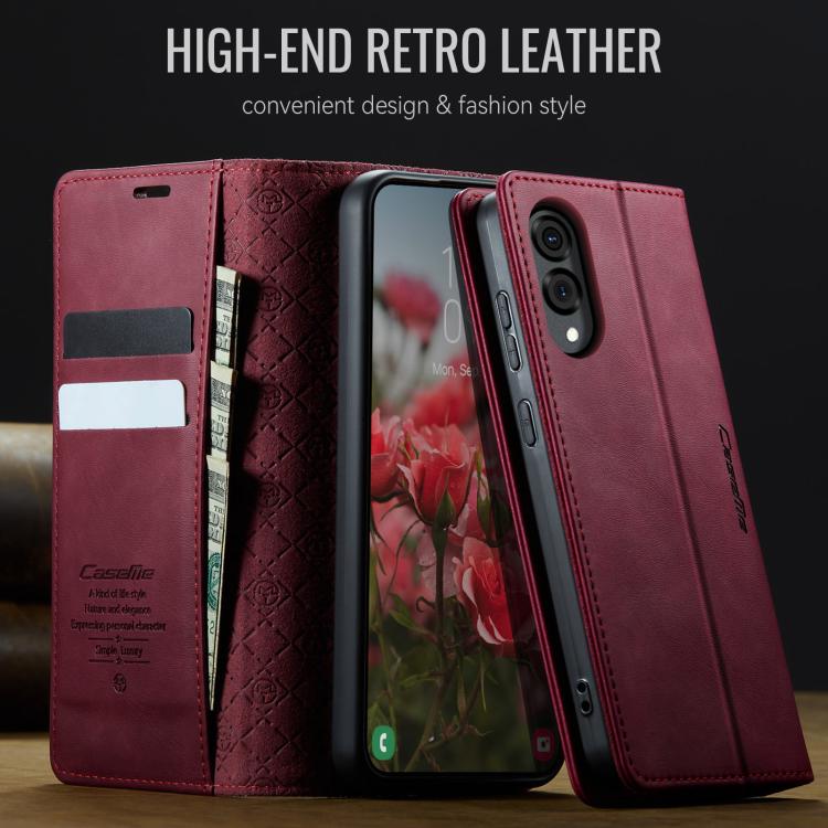 For Samsung Galaxy S25 Edge CaseMe 033 Calf Leather Lining Microfibre RFID Blocking Phone Case