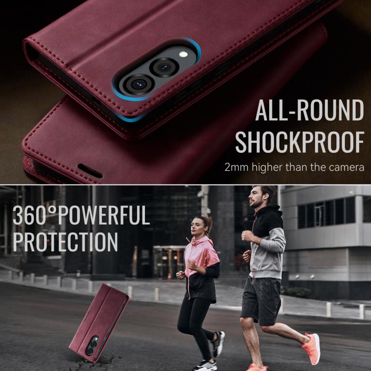 For Samsung Galaxy S25 Edge CaseMe 033 Calf Leather Lining Microfibre RFID Blocking Phone Case