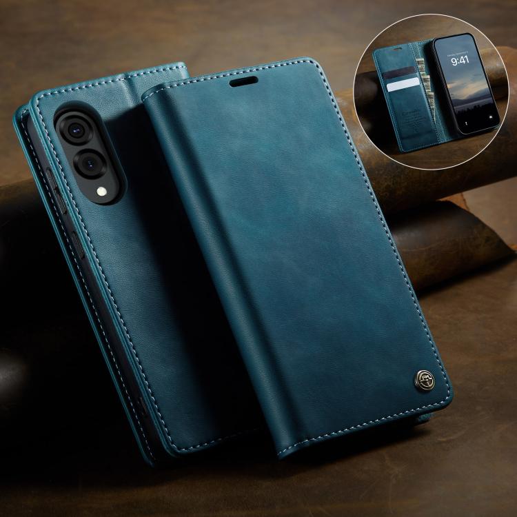 For Samsung Galaxy S25 Edge CaseMe 033 Calf Leather Lining Microfibre RFID Blocking Phone Case