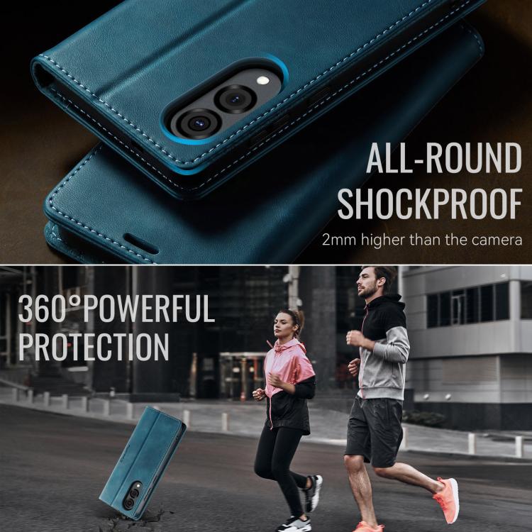 For Samsung Galaxy S25 Edge CaseMe 033 Calf Leather Lining Microfibre RFID Blocking Phone Case
