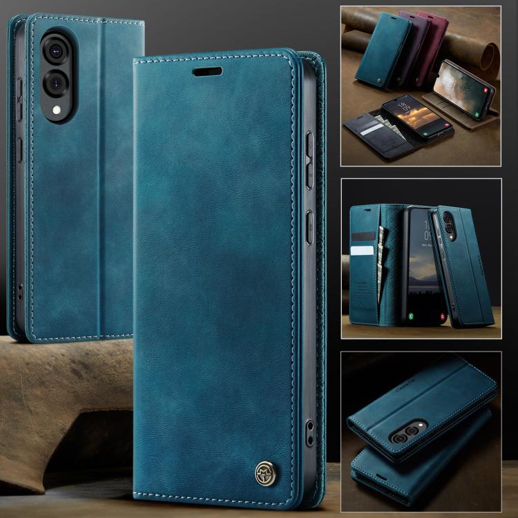 For Samsung Galaxy S25 Edge CaseMe 033 Calf Leather Lining Microfibre RFID Blocking Phone Case