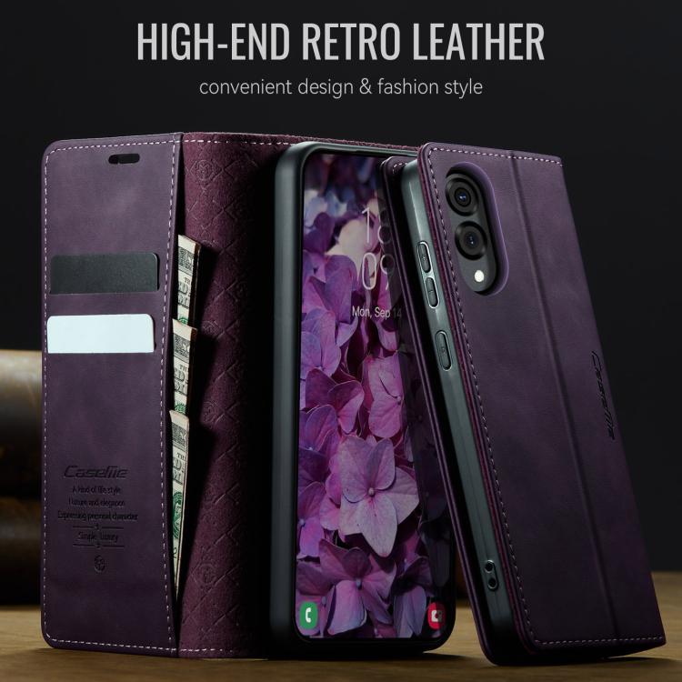 For Samsung Galaxy S25 Edge CaseMe 033 Calf Leather Lining Microfibre RFID Blocking Phone Case