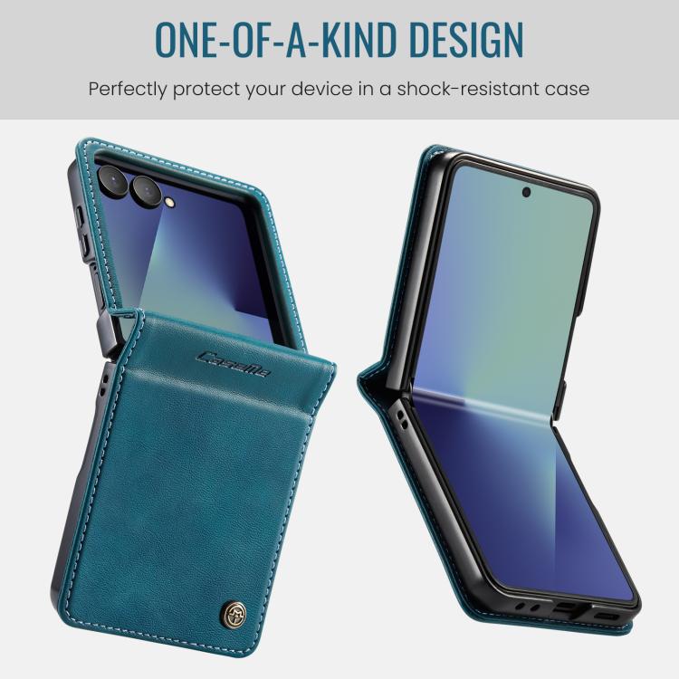 For Samsung Galaxy Z Filp7 5G CaseMe 033 Calf Leather Lining Microfibre RFID Blocking Phone Case