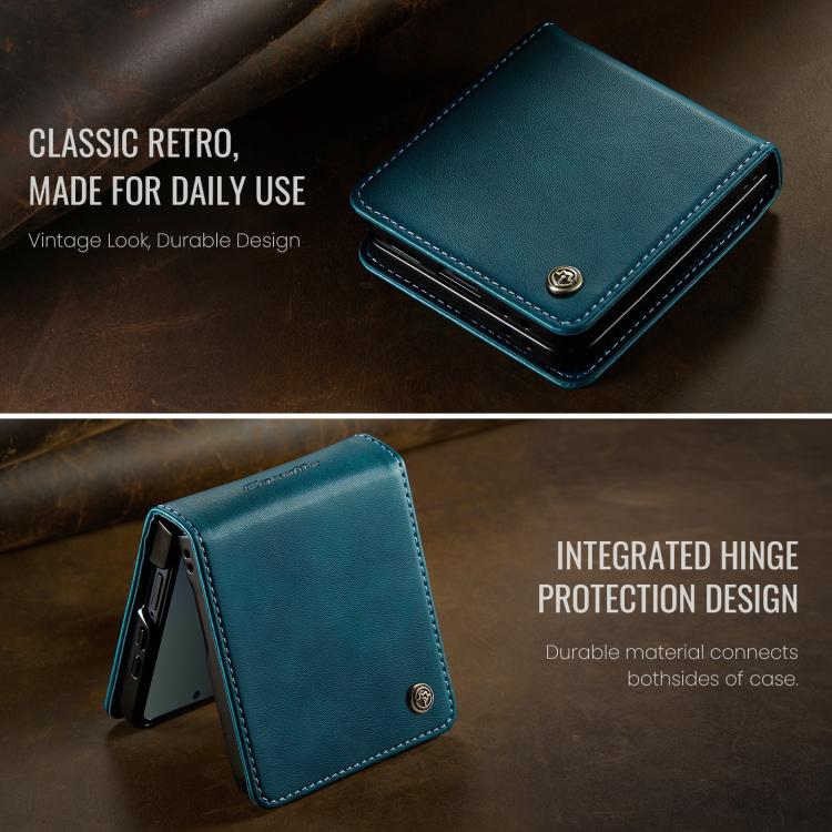 For Samsung Galaxy Z Filp7 5G CaseMe 033 Calf Leather Lining Microfibre RFID Blocking Phone Case