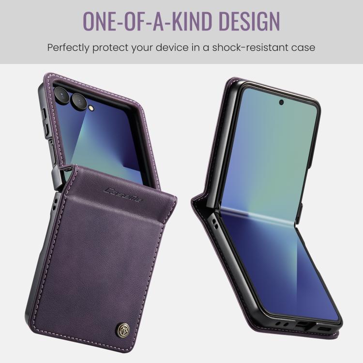 For Samsung Galaxy Z Filp7 5G CaseMe 033 Calf Leather Lining Microfibre RFID Blocking Phone Case