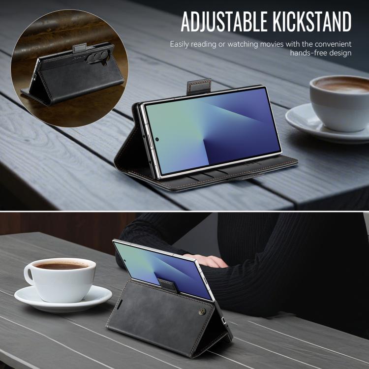 For Samsung Galaxy Z Fold7 5G CaseMe 033 Calf Leather Lining Microfibre RFID Blocking Phone Case