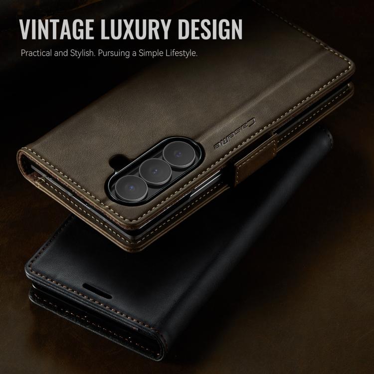 For Samsung Galaxy Z Fold7 5G CaseMe 033 Calf Leather Lining Microfibre RFID Blocking Phone Case