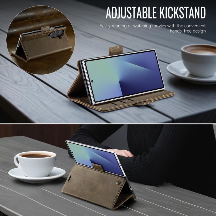 For Samsung Galaxy Z Fold7 5G CaseMe 033 Calf Leather Lining Microfibre RFID Blocking Phone Case