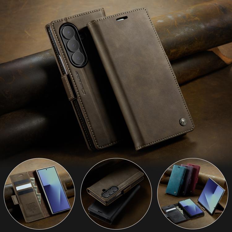 For Samsung Galaxy Z Fold7 5G CaseMe 033 Calf Leather Lining Microfibre RFID Blocking Phone Case