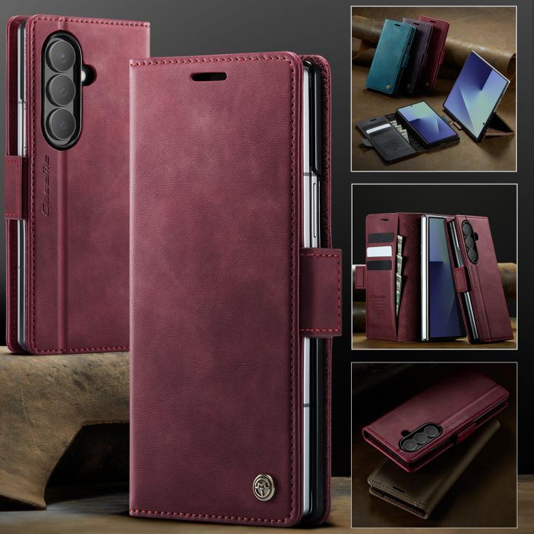 For Samsung Galaxy Z Fold7 5G CaseMe 033 Calf Leather Lining Microfibre RFID Blocking Phone Case