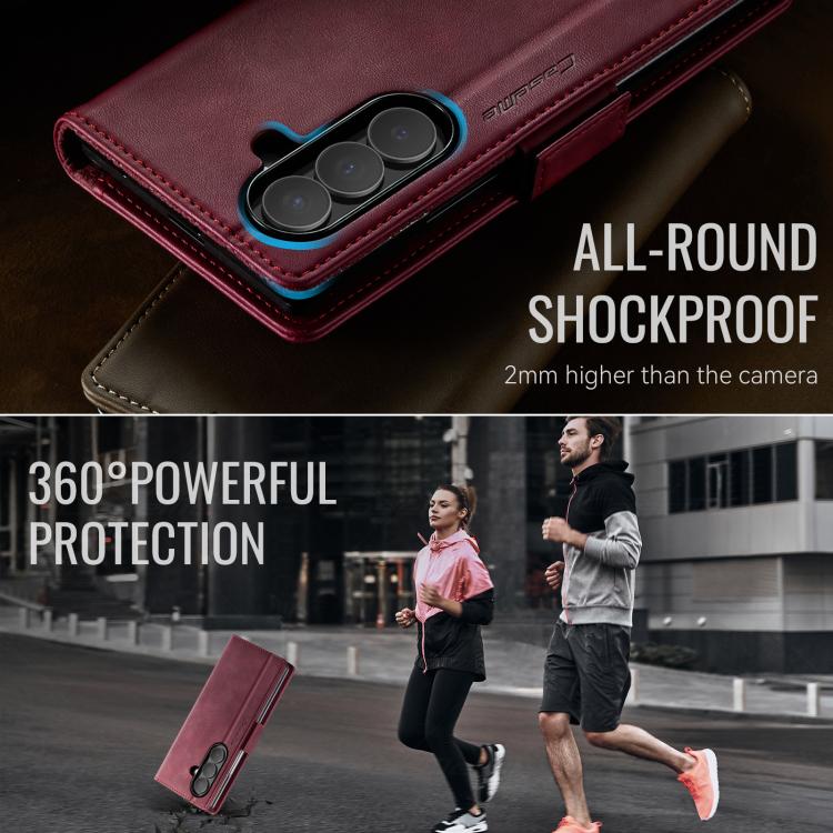 For Samsung Galaxy Z Fold7 5G CaseMe 033 Calf Leather Lining Microfibre RFID Blocking Phone Case
