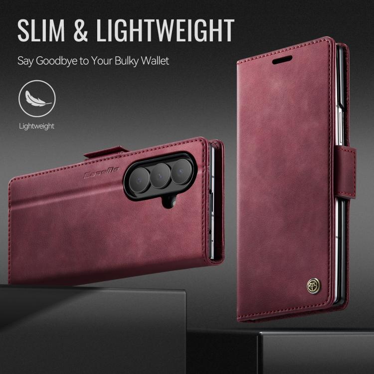 For Samsung Galaxy Z Fold7 5G CaseMe 033 Calf Leather Lining Microfibre RFID Blocking Phone Case