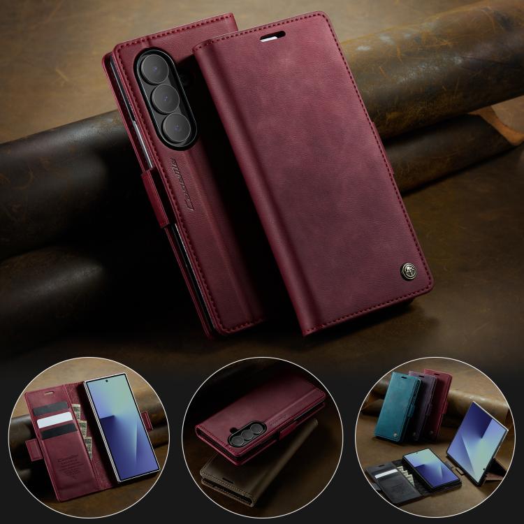 For Samsung Galaxy Z Fold7 5G CaseMe 033 Calf Leather Lining Microfibre RFID Blocking Phone Case