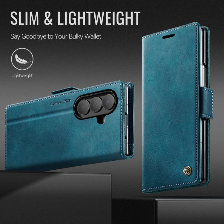For Samsung Galaxy Z Fold7 5G CaseMe 033 Calf Leather Lining Microfibre RFID Blocking Phone Case