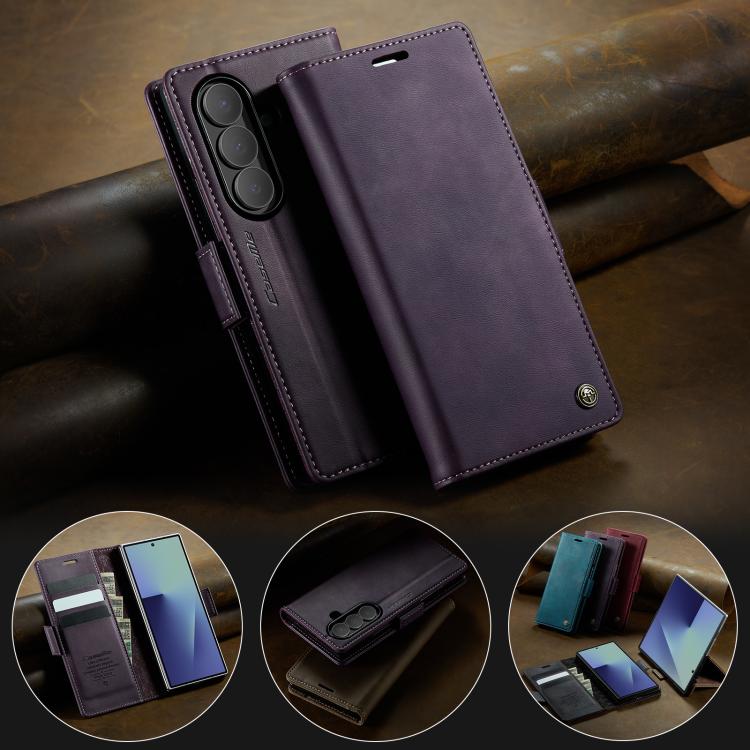 For Samsung Galaxy Z Fold7 5G CaseMe 033 Calf Leather Lining Microfibre RFID Blocking Phone Case