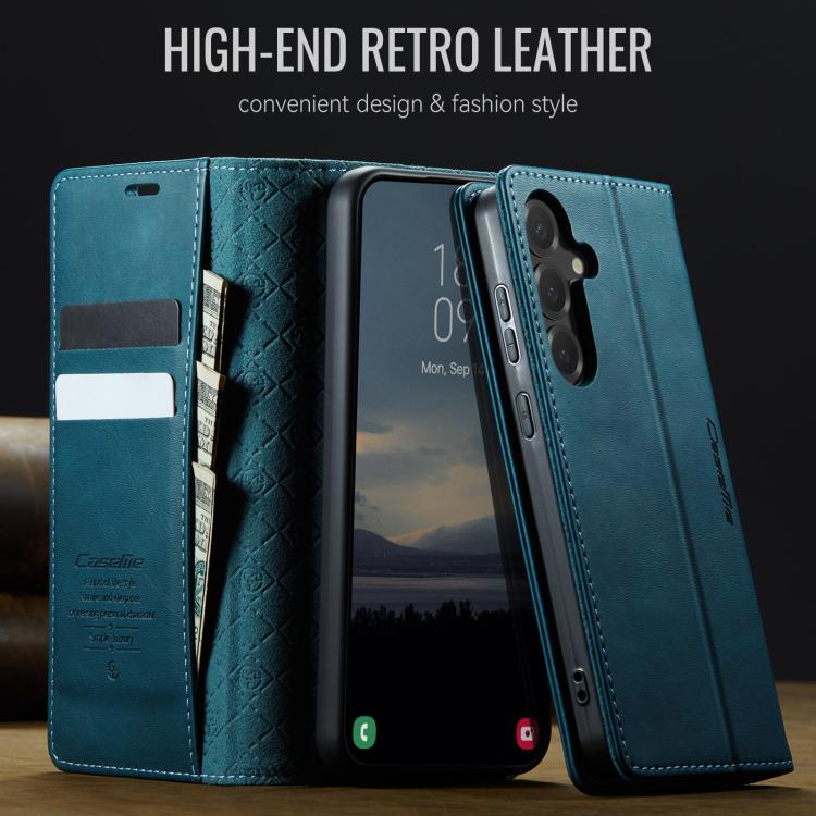 For Galaxy S25 FE 5G CaseMe 033 Calf Leather Lining Microfibre RFID Blocking Phone Case