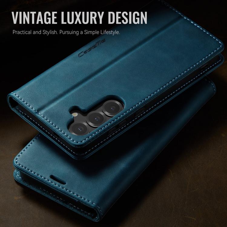 For Galaxy S25 FE 5G CaseMe 033 Calf Leather Lining Microfibre RFID Blocking Phone Case