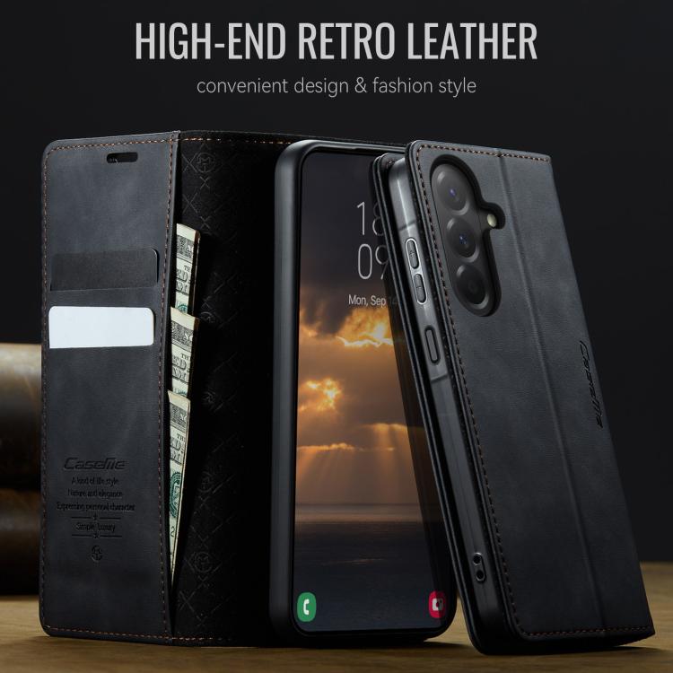 For Samsung Galaxy A17 CaseMe 033 Calf Leather Lining Microfibre RFID Blocking Phone Case